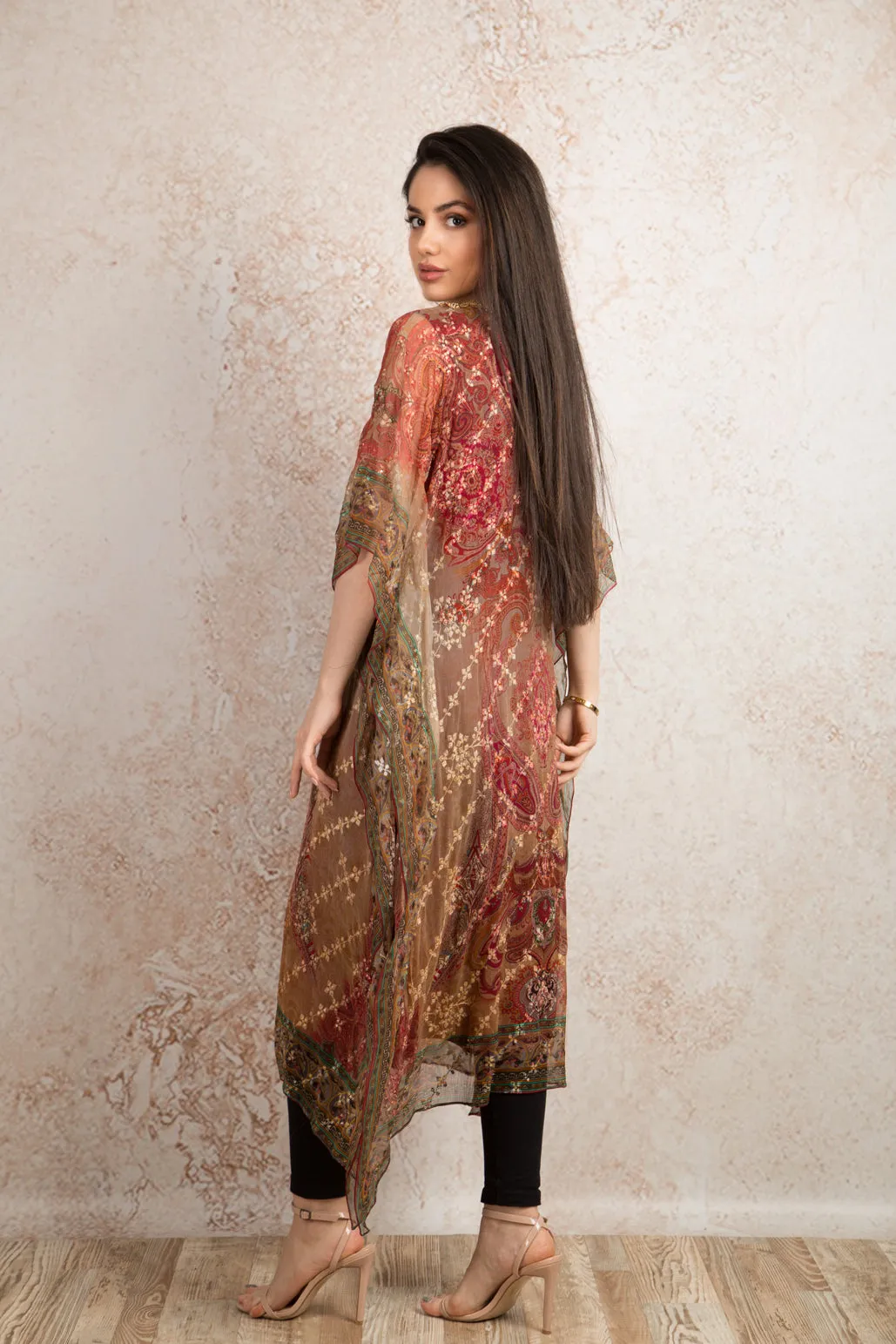 Print embd poncho U8_1031