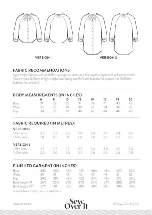 Sew Over It - Zadie Blouse (Size 6-20)