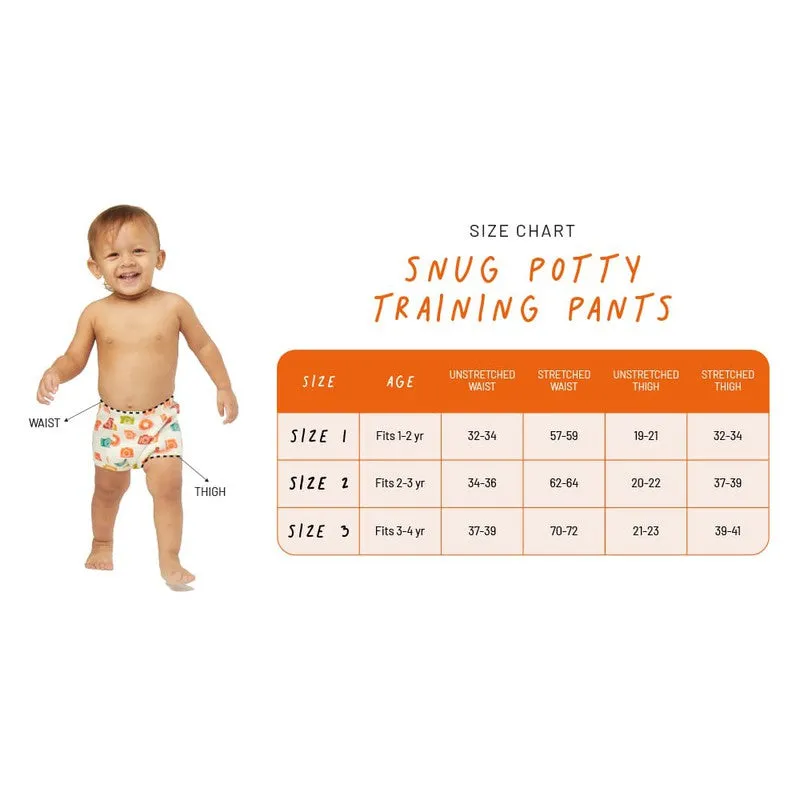 Snug Potty Training Pull-up Pants for Babies | Reusable Potty Training Underwear Babies (Size 1, Fits 1 - 2 years) - Pack of 3 - Snug Farm & Kindergarten Tales