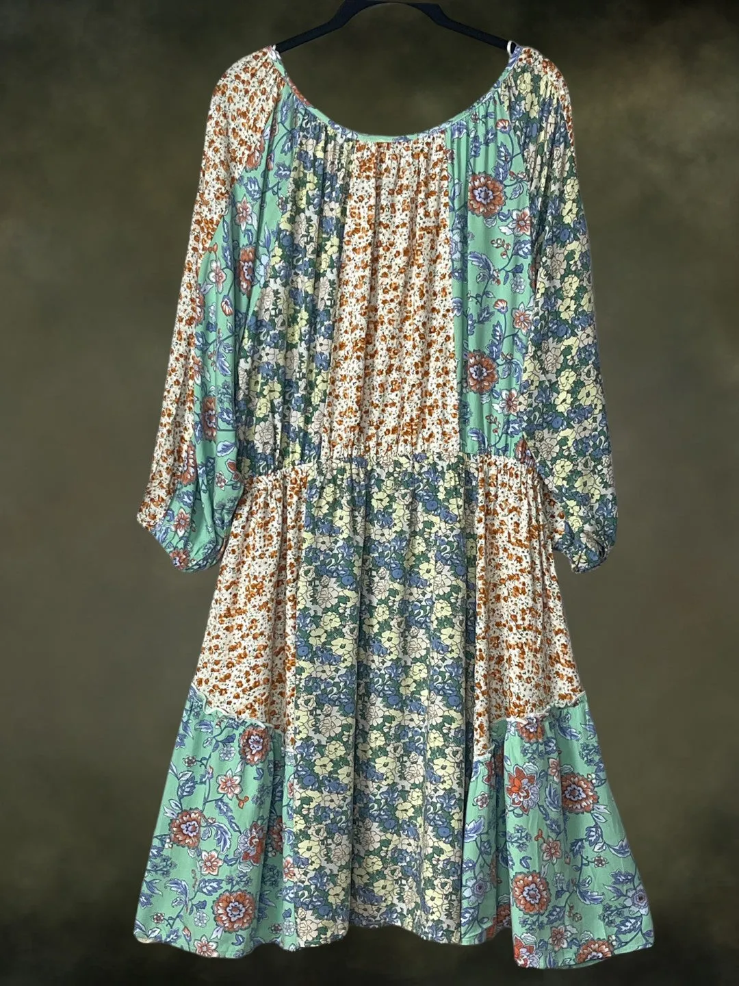 Spring Sunshine BOHO Block Ruffle DRESS