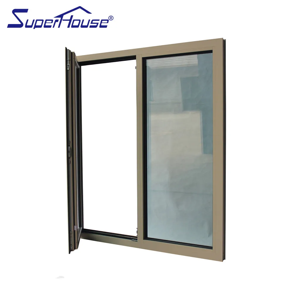 Superhouse Residential Projects Applied Tilt And Turn Window With Triple Tempered Glass With Low-E Coating And Argon Gas Filled