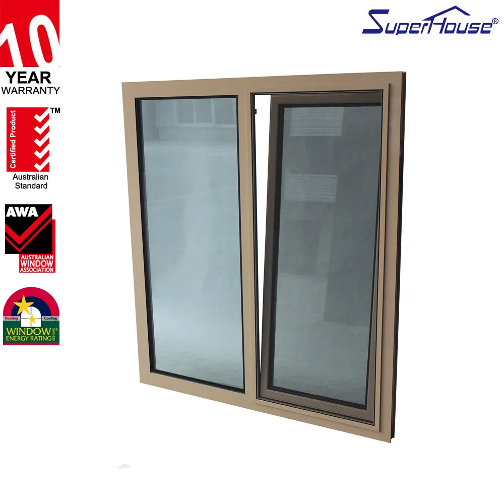 Superhouse Residential Projects Applied Tilt And Turn Window With Triple Tempered Glass With Low-E Coating And Argon Gas Filled
