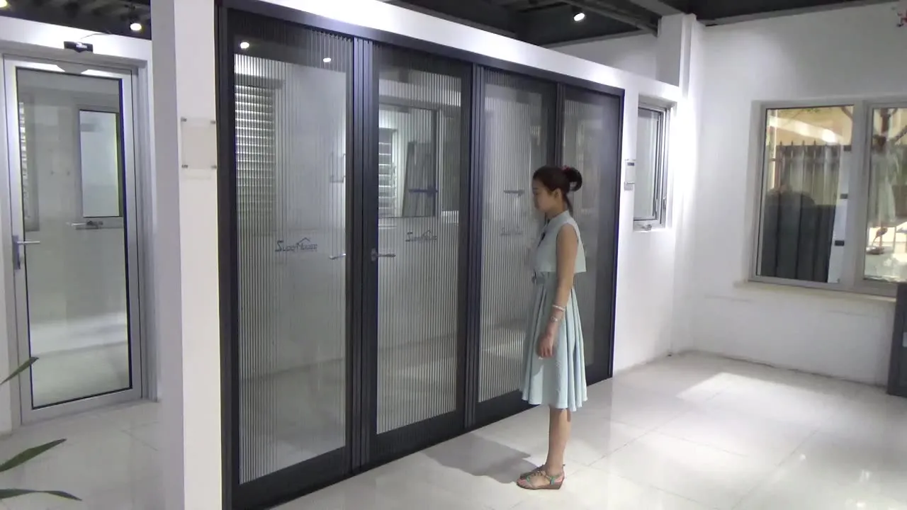 Superwu Aluminum doors meet Australia standard fold door exterior with retractable net