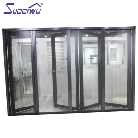 Superwu Aluminum doors meet Australia standard fold door exterior with retractable net