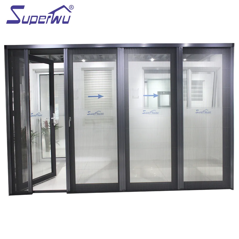 Superwu Aluminum doors meet Australia standard fold door exterior with retractable net