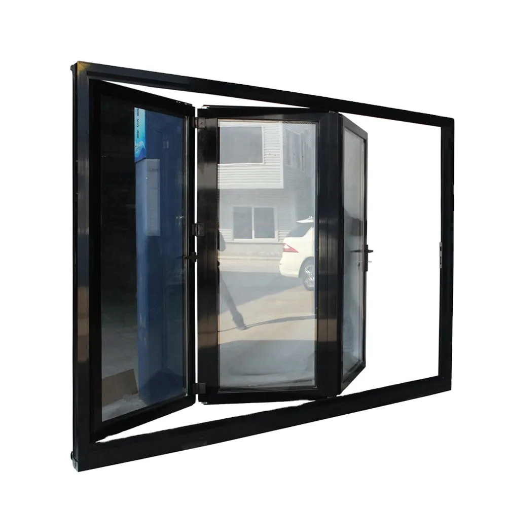 Superwu Aluminum glass bi folding doors patio double glazed accordion doors design