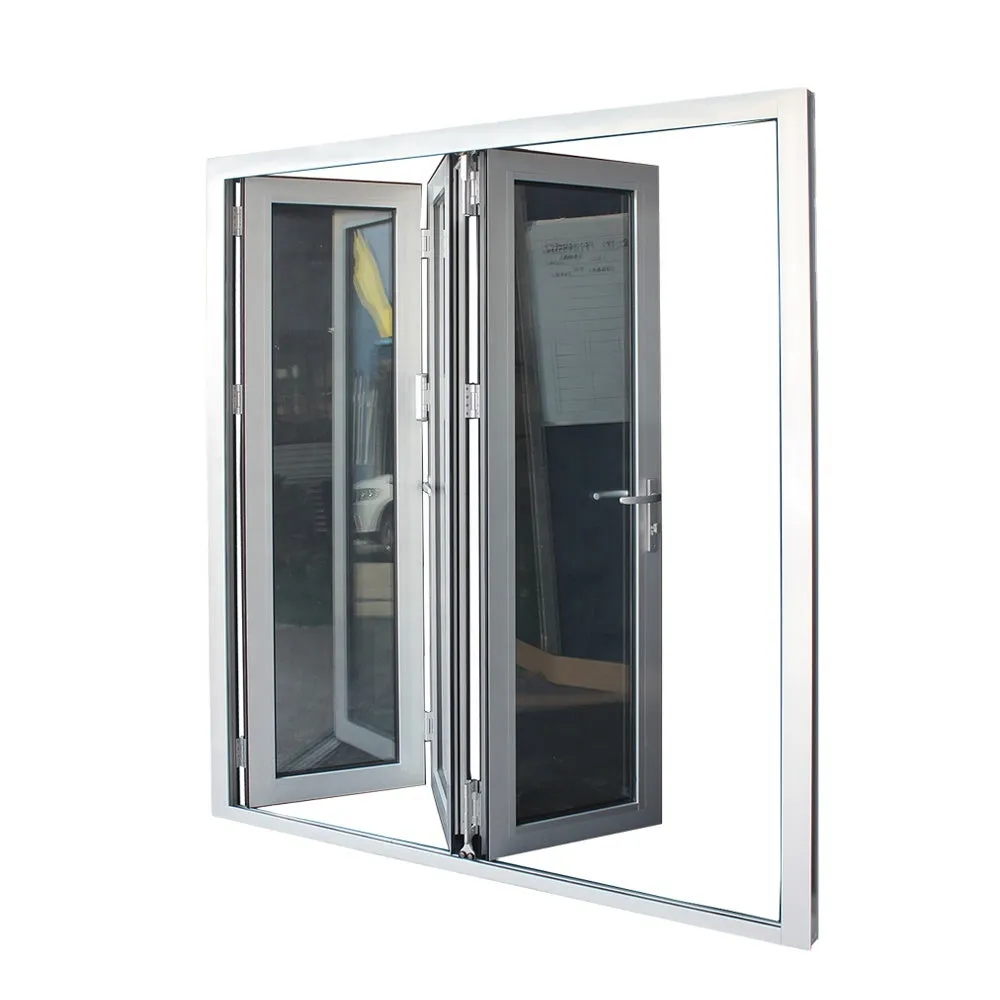 Superwu Customized soundproof aluminum glass folding door bi folding doors double glazed for exterior