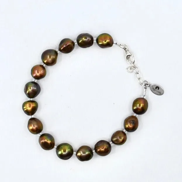 Teal Freshwater Pearl Bracelet