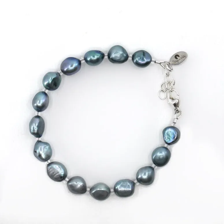 Teal Freshwater Pearl Bracelet