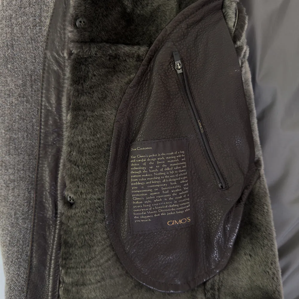 Two-Tone Leather Wool Jacket