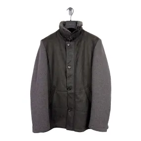 Two-Tone Leather Wool Jacket