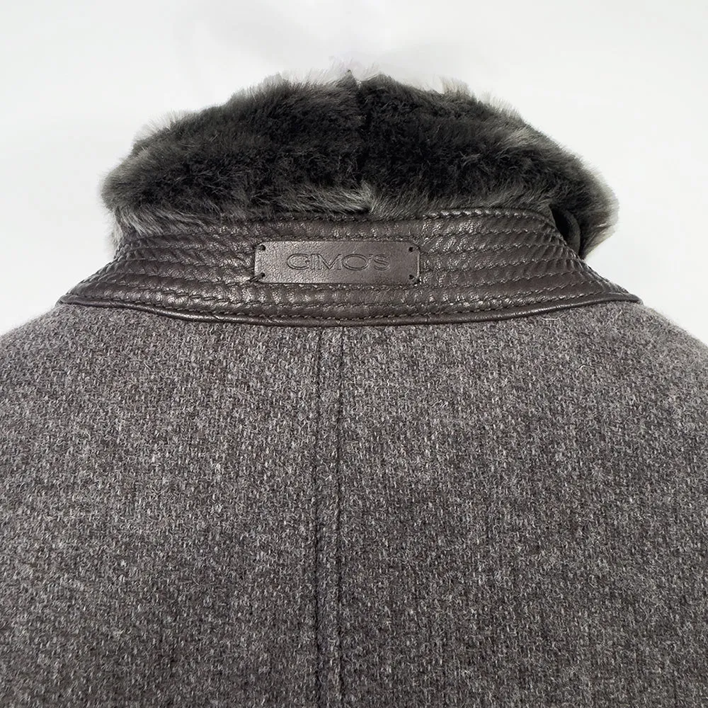 Two-Tone Leather Wool Jacket