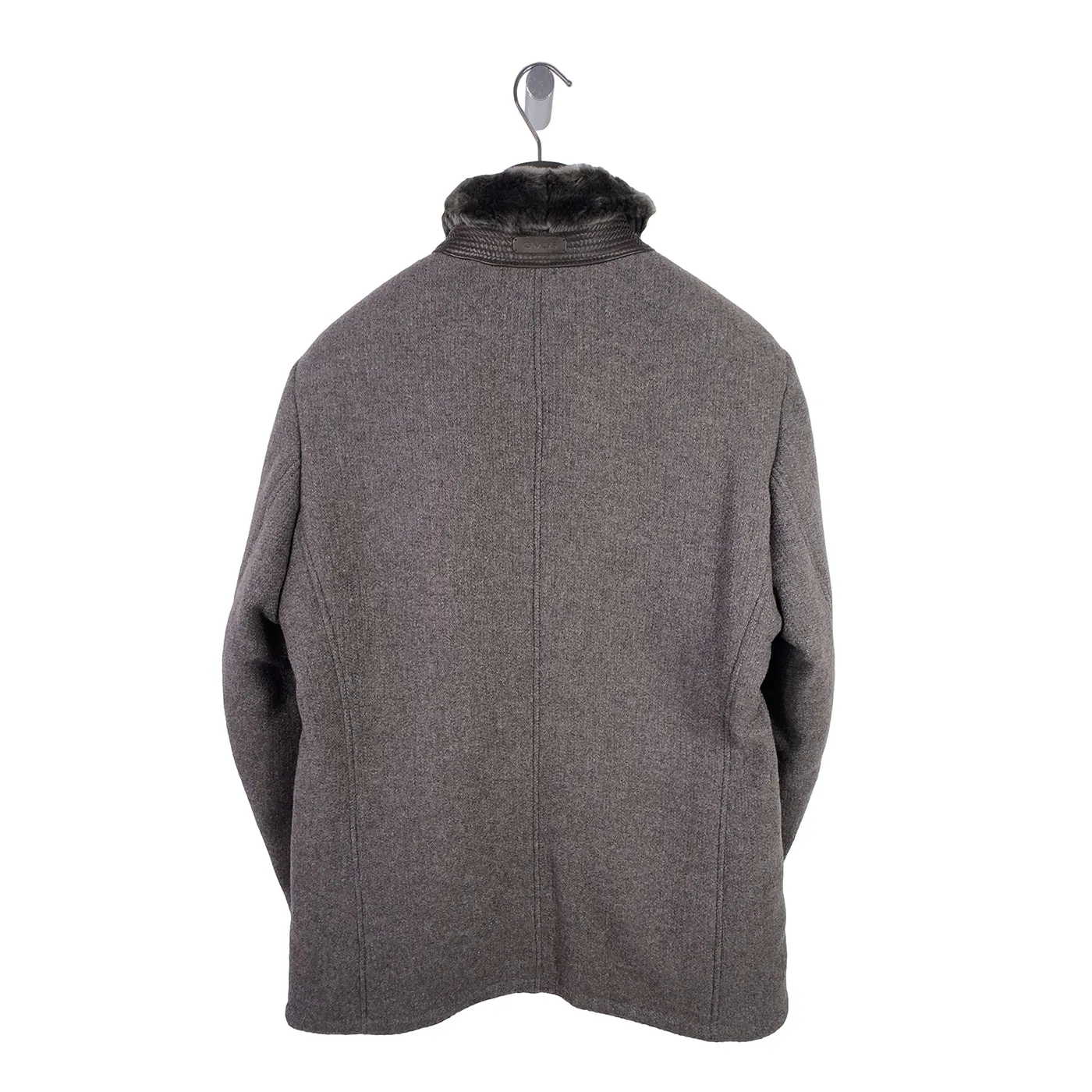 Two-Tone Leather Wool Jacket