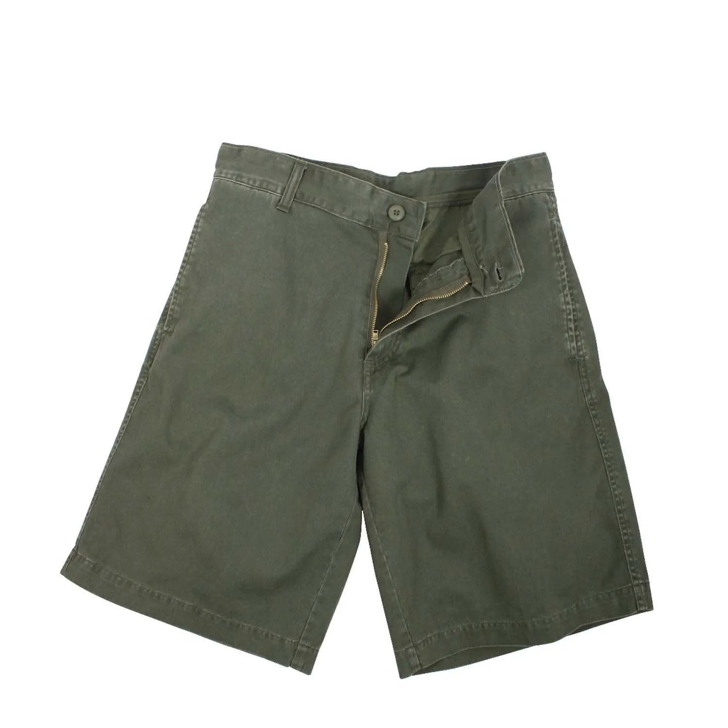 Vintage Wash 5 Pocket Flat Front Olive Drab Shorts