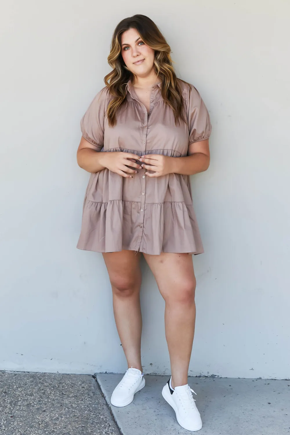 Zenana Venice Vibes Full Size Tiered Shirt